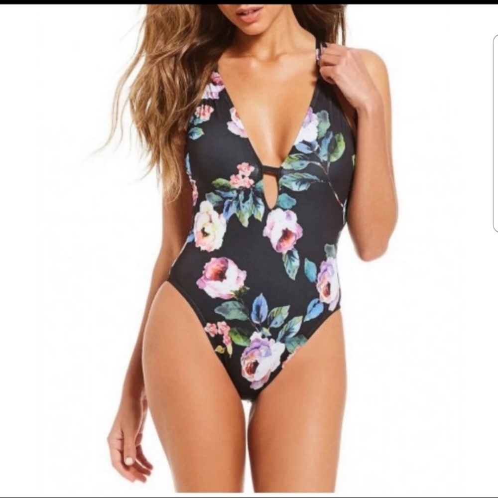 One Piece Flower Swim Suit